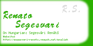 renato segesvari business card
