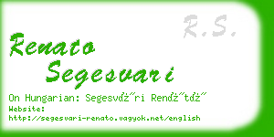 renato segesvari business card